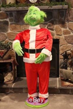 Dancing Singing Animated Christmas Grinch Life-size 5&#039; Tall With Mic Tested Works