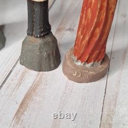 10 Vtg Early 1990/91 Jim Shore Pencil Folk Art Santa Figurine Signed