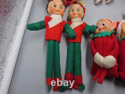 11 Vintage Christmas Pixie Elf Elves On the Shelf Knee Hugger Tree Toppers Felt
