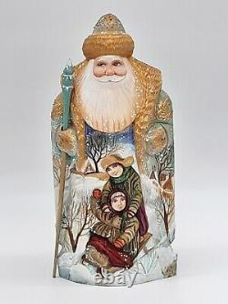 11 Wooden Santa Claus Hand carved and painted figurine #1