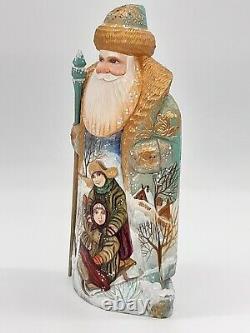 11 Wooden Santa Claus Hand carved and painted figurine #1