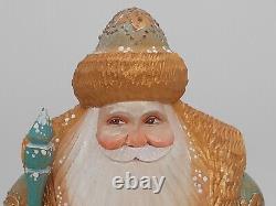 11 Wooden Santa Claus Hand carved and painted figurine #1