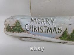 12/2011 Lisa Rogers Carved Driftwood Santa Merry Christmas Wall Plaque 15