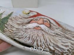 12/2011 Lisa Rogers Carved Driftwood Santa Merry Christmas Wall Plaque 15