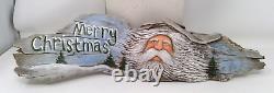 12/2011 Lisa Rogers Carved Driftwood Santa Merry Christmas Wall Plaque 19