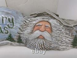 12/2011 Lisa Rogers Carved Driftwood Santa Merry Christmas Wall Plaque 19