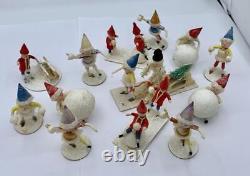 13 Heubach Snowball Snowbaby Putz Christmas Toys Antique Germany Cotton Batting