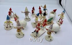 13 Heubach Snowball Snowbaby Putz Christmas Toys Antique Germany Cotton Batting