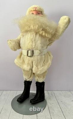 15 Harold Gale Santa Claus, All White Velvet Costume Christmas Mid Century VNT