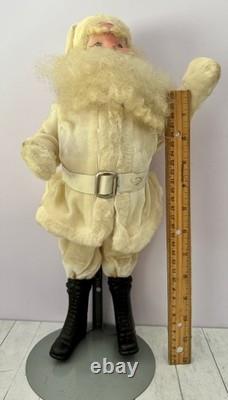 15 Harold Gale Santa Claus, All White Velvet Costume Christmas Mid Century VNT