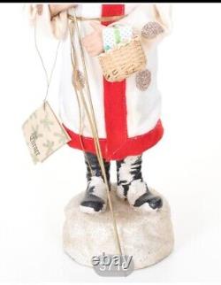 16 Paul Turner Paper Mache Santa Candy Container New With Tags White/Red Robe