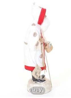 16 Paul Turner Paper Mache Santa Candy Container New With Tags White/Red Robe