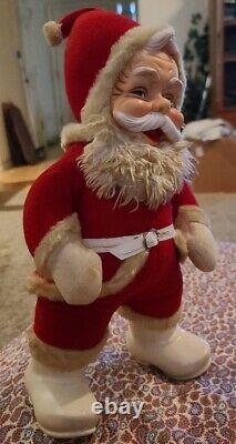 18 Vintage Rushton Co. Santa Claus Plush Hands, Vinyl Face Doll Christmas
