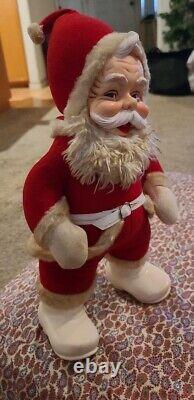 18 Vintage Rushton Co. Santa Claus Plush Hands, Vinyl Face Doll Christmas