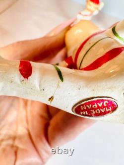 1950s Lefton Candy Cane Kids w Bonus Candy Cane Baby Bell
