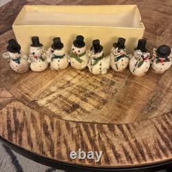 1950s Vintage Japanese Spun Cotton Christmas Frosty the Snowman Lot Of 8