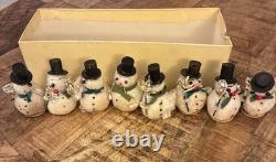 1950s Vintage Japanese Spun Cotton Christmas Frosty the Snowman Lot Of 8