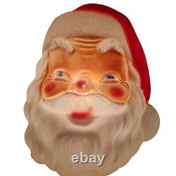 1968 Empire Blow Mold Santa Claus Face Lighted Christmas 17 Vtg Yard Hang WORKS