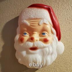 1968 Empire Blow Mold Santa Claus Face Lighted Christmas 17 Vtg Yard Hang WORKS