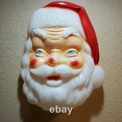 1968 Empire Blow Mold Santa Claus Face Lighted Christmas 17 Vtg Yard Hang WORKS