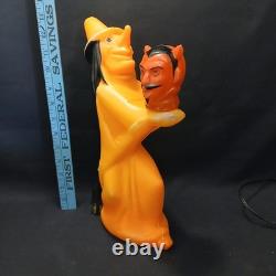 1970s Tico-Toys Witch With Devil Head Blow Mold Vintage Halloween 13-inch Vtg