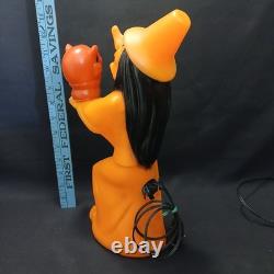 1970s Tico-Toys Witch With Devil Head Blow Mold Vintage Halloween 13-inch Vtg