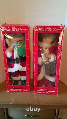 1990 Telco Motionette Santa Claus And Mrs. Claus 24 Motorized Figures in Box