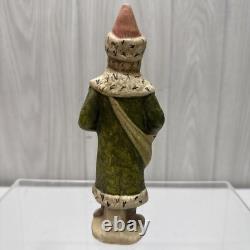 1991 Father Christmas Green Santa 555 Vaillancourt Folk Art Figurine #69