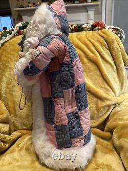 1991 Limited Edition Linda Randall Quilted Santa 1 Of 2. Vintage, Rare. Signed