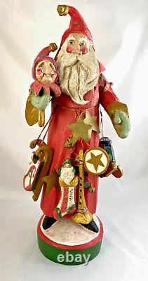 1992 House of Hatten 19 Santa Claus with Jester and Dangling Toys Denise Calla