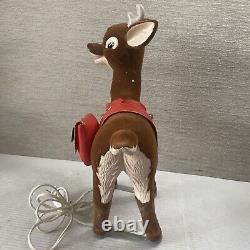 1992 Telco Motionettes Christmas Rudolph Cupid Reindeer Red Nose Lights Animated