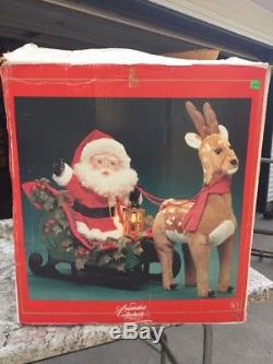 1993 Santas Best Santa & Sleigh Reindeer Animated Lights With Box