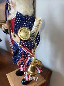 1994 Rare Patriotic Lynn Haney Uncle Sam (Santa) Drum Bells Music