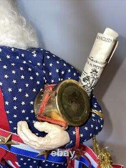 1994 Rare Patriotic Lynn Haney Uncle Sam (Santa) Drum Bells Music