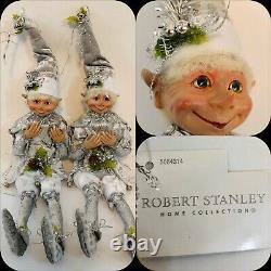 2 Brand Nwt Robert Stanley Home Collection Christmas Posable Elf Dolls 30
