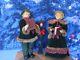 2' Foot Tall Boy & Girl Set Victorian Christmas Carolers Figurines With Lamp Post