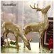 2 Vintage Brass Reindeer / Deer Christmas Holiday Winter Wedding A Pair
