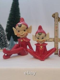 2 Vintage Thames 1950s Large 6 Pixie Elves Elf Red Christmas Holiday Japan