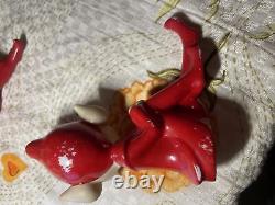 2 Vintage Thames Ceramic Pixie Elf 5 Large Figurine 1950's Christmas Japan