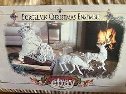 2000 Grandeur Noel Porcelain Christmas Ensemble Santa Sleigh Collector's Ed