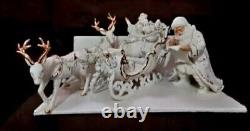 2001 Grandeur Noel Porcelain Santa & Sleigh Collector's 4Piece Set J0130 Perfect