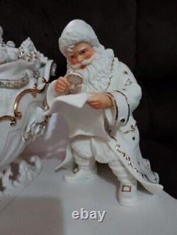 2001 Grandeur Noel Porcelain Santa & Sleigh Collector's 4Piece Set J0130 Perfect