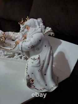 2001 Grandeur Noel Porcelain Santa & Sleigh Collector's 4Piece Set J0130 Perfect