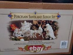 2001 Grandeur Noel Porcelain Santa & Sleigh Collector's 4Piece Set J0130 Perfect