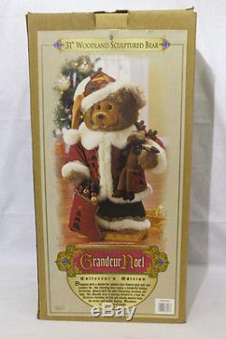 2003 Grandeur Noel Christmas Collector's 31 WOODLAND SCULPTURED BEAR withBox