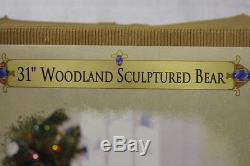 2003 Grandeur Noel Christmas Collector's 31 WOODLAND SCULPTURED BEAR withBox