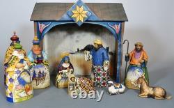 2003 Jim Shore Large Nativity 10 pieces Christmas Excellent Used Cond