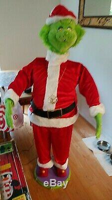 2004 Gemmy Dr. Seuss The Grinch Animated Dancing Life Size 5' & Wireless Mic