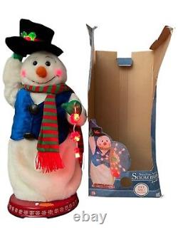 2004 Gemmy Snowflake Spinning Snowman'Snow Miser' WORKS! With Box