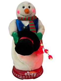 2004 Gemmy Snowflake Spinning Snowman'Snow Miser' WORKS! With Box